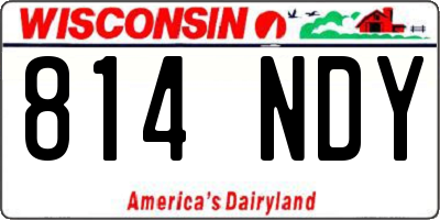 WI license plate 814NDY