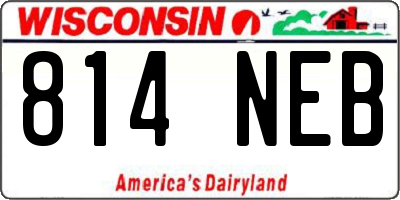 WI license plate 814NEB