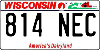 WI license plate 814NEC