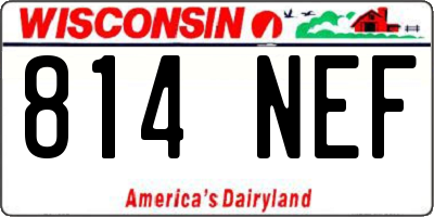 WI license plate 814NEF