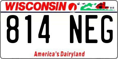 WI license plate 814NEG