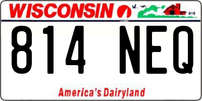 WI license plate 814NEQ