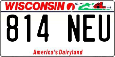 WI license plate 814NEU