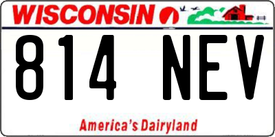 WI license plate 814NEV