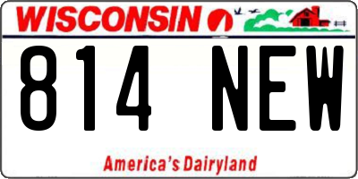 WI license plate 814NEW