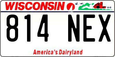 WI license plate 814NEX