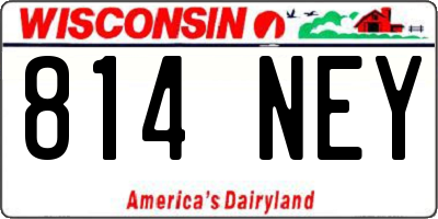 WI license plate 814NEY