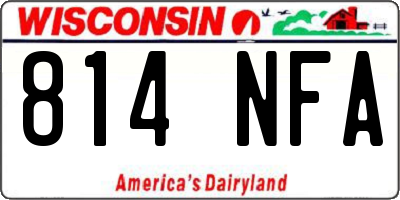 WI license plate 814NFA