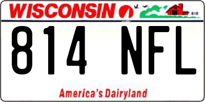 WI license plate 814NFL