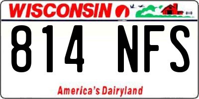 WI license plate 814NFS