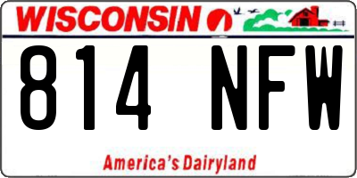 WI license plate 814NFW