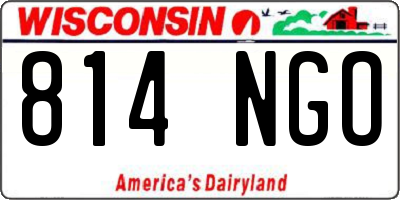 WI license plate 814NGO