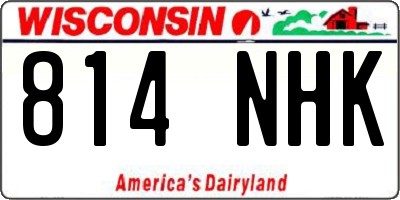 WI license plate 814NHK