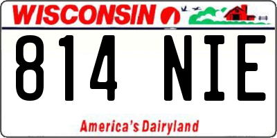 WI license plate 814NIE