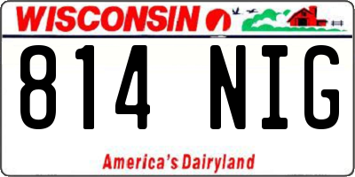WI license plate 814NIG