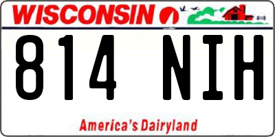 WI license plate 814NIH