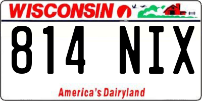 WI license plate 814NIX