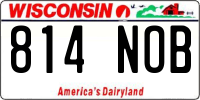 WI license plate 814NOB
