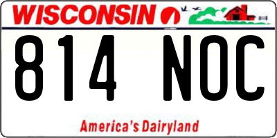 WI license plate 814NOC