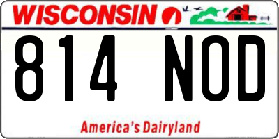 WI license plate 814NOD