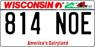 WI license plate 814NOE