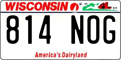 WI license plate 814NOG