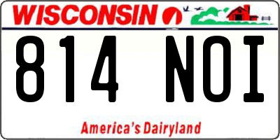 WI license plate 814NOI