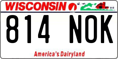 WI license plate 814NOK