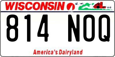WI license plate 814NOQ