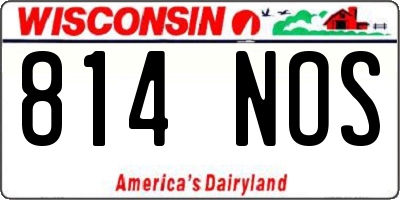 WI license plate 814NOS