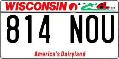 WI license plate 814NOU