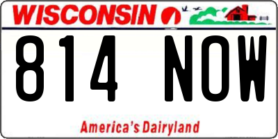 WI license plate 814NOW