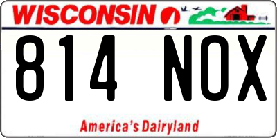 WI license plate 814NOX