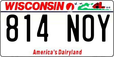 WI license plate 814NOY