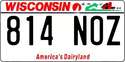 WI license plate 814NOZ