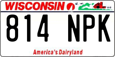 WI license plate 814NPK