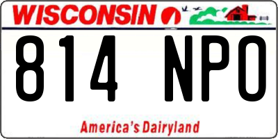 WI license plate 814NPO
