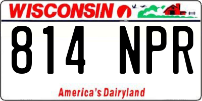 WI license plate 814NPR