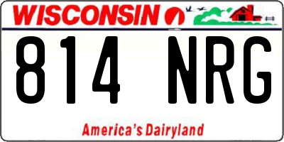 WI license plate 814NRG