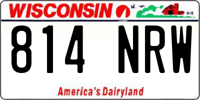WI license plate 814NRW