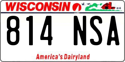 WI license plate 814NSA