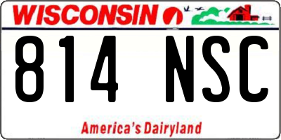 WI license plate 814NSC