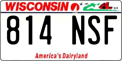 WI license plate 814NSF