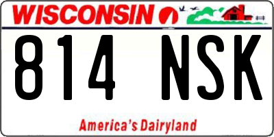 WI license plate 814NSK