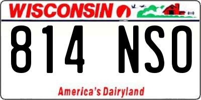 WI license plate 814NSO