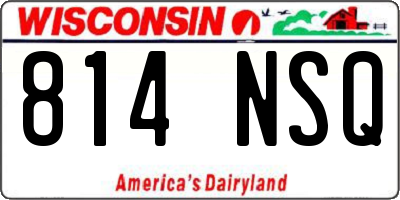 WI license plate 814NSQ