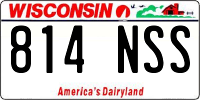 WI license plate 814NSS