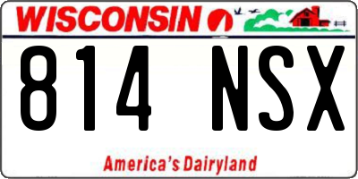 WI license plate 814NSX