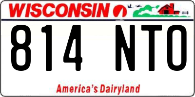 WI license plate 814NTO