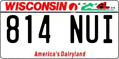 WI license plate 814NUI